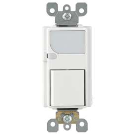 Decora 6526-W Combination Switch, 15 A, 120 VAC, Back Wire, Side Wire Terminal, White
