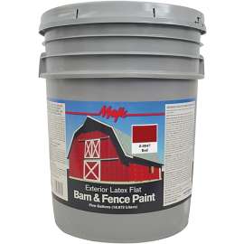 Majic Paints 8-0047-5 Barn and Fence Paint, Flat, Classic Red, 5 gal Pail