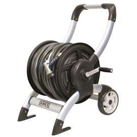 AMES 2518000 Hose Cart, 200 ft L Hose, Sturdy Handle, Aluminum