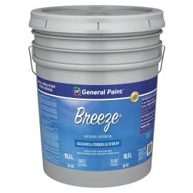 General Paint Breeze 55-110-20 Interior Paint, Eggshell, White, 5 gal