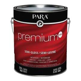 PARA Premium Zero 9030 9030-16 Interior Paint, Semi-Gloss, White, 1 gal