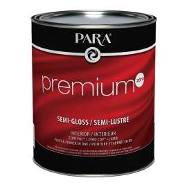 PARA Premium Zero 9030 9034-14 Interior Paint, Semi-Gloss, 1 qt