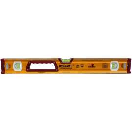 Johnson 1718-2400 Box Beam Level, 24 in L, 3-Vial, 2-Hang Hole, Magnetic, Aluminum, Black/Yellow
