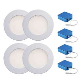 Liteline TL-SLM4-CCT5-90WH Recessed Light Kit, Brushed Nickel