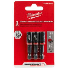 Milwaukee 49-66-4522 Nut Driver, 1/4 in Drive, 1-7/8 in L, 1/4 in L Shank, Hex Shank