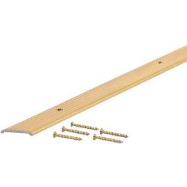 M-D 79129 Seam Binder, 72 in L, 3/4 in W, Fluted Surface, Aluminum, Satin Brass