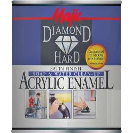 Majic Paints DiamondHard 8-1520-4 Enamel Paint, Satin, White, 0.5 pt Can