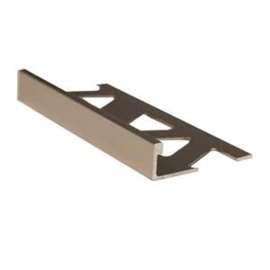 SHUR-TRIM ET2152STI08 Flat Tile Edge, 8 ft L, 1/2 in W, Aluminum, Satin Titanium