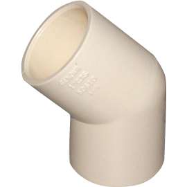 GENOVA 50607 Slip Elbow, 3/4 in Slip Joint, 3/4 in Slip, 45 deg