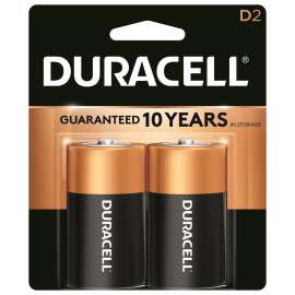 Duracell MN1300B2Z Alkaline Battery, D, Manganese Dioxide, 1.5 V