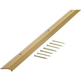 M-D 79087 Carpet Trim, 72 in L, 7/8 in W, Fluted Surface, Aluminum, Satin Brass