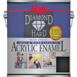 Majic Paints DiamondHard 8-1521-1 Enamel Paint, Satin, Black, 1 gal Can