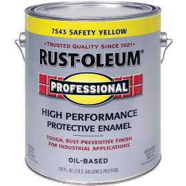 RUST-OLEUM PROFESSIONAL 7543402 Enamel, Gloss, Safety Yellow, 1 gal Can