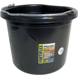 FORTEX-FORTIFLEX FB-124 FB-124BX Bucket, 24 qt Volume, Rubber/Polyethylene, Black