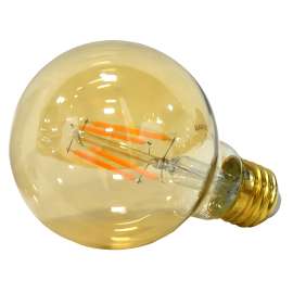Sylvania 40126 Ultra LED Bulb, Globe, G25 Lamp, E26 Lamp Base, Dimmable, Amber, Warm White Light, 2175 K Color Temp