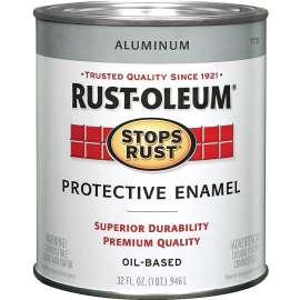RUST-OLEUM STOPS RUST 7715502 Protective Enamel, Metallic, 1 qt Can