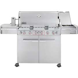 Weber Summit 7370001 Gas Grill, 60000 Btu/hr BTU, Liquid Propane, 6 -Burner, 624 sq-in Primary Cooking Surface