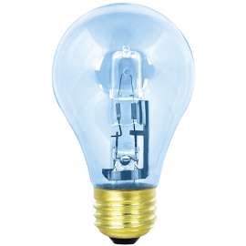 Feit Electric Q53A/CL/D/2 Halogen Bulb, 53 W, Medium E26 Lamp Base, A19 Lamp, Soft White Light, 790 Lumens