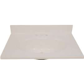 Foremost BS-1719 Vanity Top, 19 in OAL, 17 in OAW, Marble, Bone, Countertop Edge