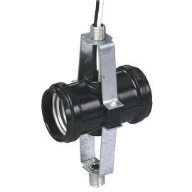 Leviton 4015-D4F Lamp Holder, 250 V, 660 W, Aluminum/Phenolic Housing Material, Black