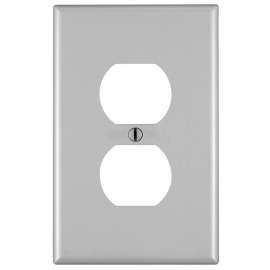 Leviton 00PJ8-00T Device Receptacle Wallplate, 4-7/8 in L, 3-1/8 in W, 1 -Gang, Nylon, Light Almond