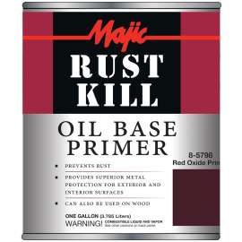 Majic Paints 8-5798-2 Rust-Preventative Primer, Matte, Red Oxide, 1 qt, Pail