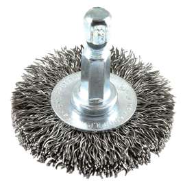 Forney 72725 Wire Wheel Brush, 1-1/2 in Dia, 0.012 in Dia Bristle