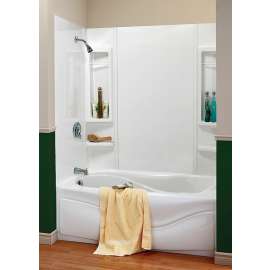 MAAX Finesse Series 101594-000-129 Bathtub Wall Kit, 33-1/2 in L, 61 in W, 59 in H, Polystyrene, Glue Up Installation