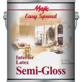 Majic Paints 8-1312-1 Interior Wall Paint, Semi-Gloss, Bone White, 1 gal Can