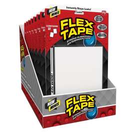 FLEX TAPE TFSWHTMINI Mini Duct Tape, 4 in L, 3 in W, Plastic Backing, White