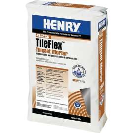 HENRY 425 TileFlex Series 12260 Thin-Set Mortar, Gray, Fine Solid Powder, 40 lb Bag