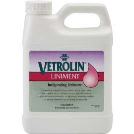 Farnam Vetrolin 80192 Invigorating Liniment, Liquid, Transparent Green, Alcoholic Aroma, 32 oz