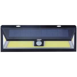 PowerZone 12455 Solar Powered Motion Sensor Wall Light, Lithium Battery, 1-Lamp, COB LED Lamp, ABS/PS Fixture, Black