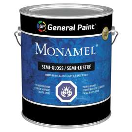 General Paint Monamel 34-020-16 Exterior Paint, Semi-Gloss, White, 1 gal