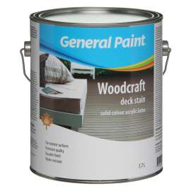 General Paint WOODCRAFT 44-054-16 Solid Color Acrylic Deck Stain, Clear, Liquid, 1 gal