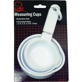 CHEF CRAFT 20920 Measuring Cup Set, Metric Graduation, Plastic, White