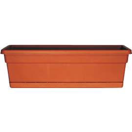Southern Patio WB2412TC Window Box Planter, 23-3/4 in W, 8 in D, Plastic, Terracotta