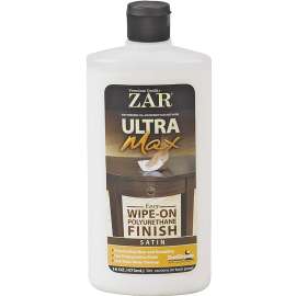 ZAR 37211 Wipe-On Polyurethane Finish, Liquid, Milky Clear, 16 oz, Can