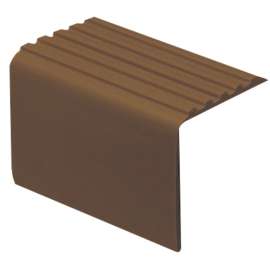 SHUR-TRIM FV4021BRN03 Drop Overlap Stair Nosing, 3 ft L, 1-7/8 in W, Vinyl, Brown