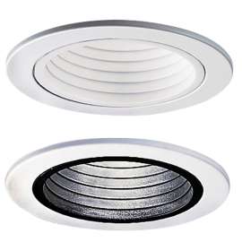 Eaton Lighting RE-4001BB Baffle Trim, Plastic Body, Black/White