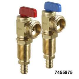 DAHL mini-ball 621-PX3L-04-PK2 Washing Machine Outlet Box Valve, Angled, Brass