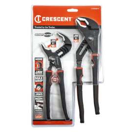 Crescent RT400SGSET2 Tongue and Groove Plier Set, Rubber/Steel, Black-Oxide