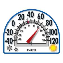 Springfield 5323 Window Cling Thermometer, 7 in Display, -40 to 120 deg F
