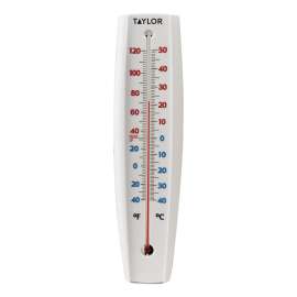 Taylor 5109 Thermometer, -40 to 120 deg F, White Casing
