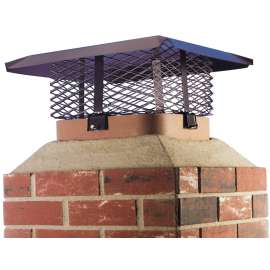 SHELTER SCADJ-L-C Adjustable Chimney Cap, Steel, Black, Powder-Coated, Fits Duct Size: 19-1/2 x 9-1/4 x 24.6 in