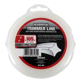 ARNOLD WLS-105 Trimmer Line, 0.105 in Dia, 30 ft L, Nylon