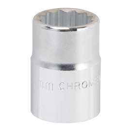Vulcan MT-SM6024 Drive Socket, 24 mm Socket, 3/4 in Drive, 12-Point, Chrome Vanadium Steel, Chrome