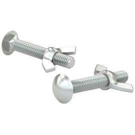 Fasteners Carport Full Thread Carriage Bolt Butterfly Nut, Pan, Round Head, Steel, Coarse Thread
