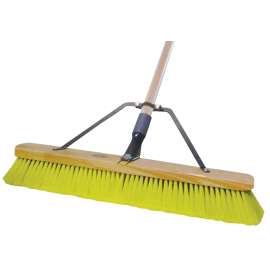 Quickie Jobsite 857SUS Multi-Surface Push Broom with Scraper, 24 in Sweep Face, 3-1/8 in L Trim, Bolt-On