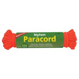 Coghlan's 1456 Paracord Rope, 50 ft L, 100 lb Working Load, Nylon, Neon Orange